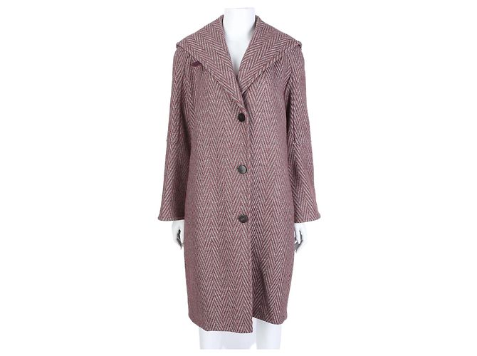 Hermès Wool Coat Red and Gray Brown