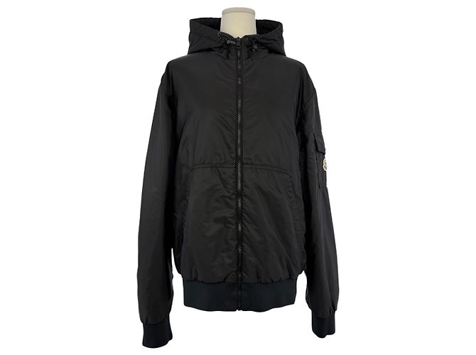 Moncler Jaqueta leve acolchoada com capuz Foilio Preto