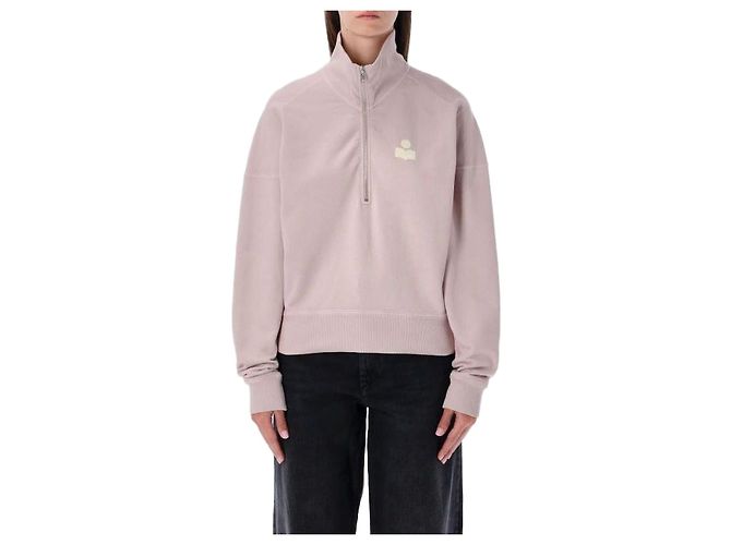 Isabel Marant Logo-Halbzip-Sweatshirt Weiß 