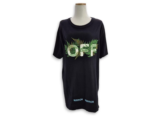 Off White T-Shirt mit kurzen Ärmeln Schwarz