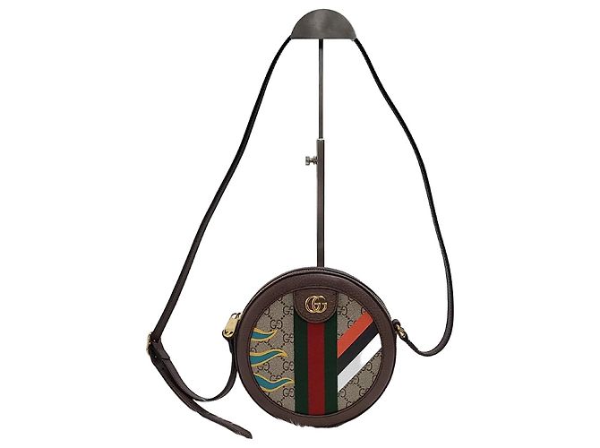 Gucci Borsa a tracolla rotonda Ophidia Double Horse Multicolore
