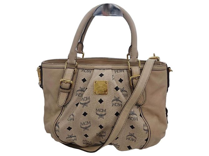 MCM Bolsa Tote e de Ombro Visetos Marrom