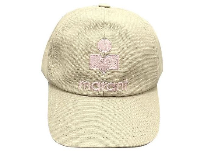 Isabel Marant Boné de beisebol Tyrony Logo Ecru Rosa (ECLP) Branco