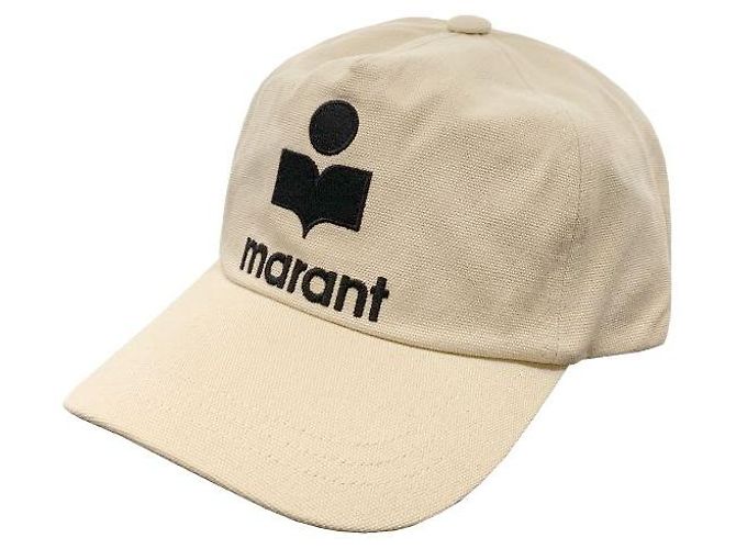 Isabel Marant Tyrony Logo Baseball Cap Ecru mit Stempel: ECBK Weiß
