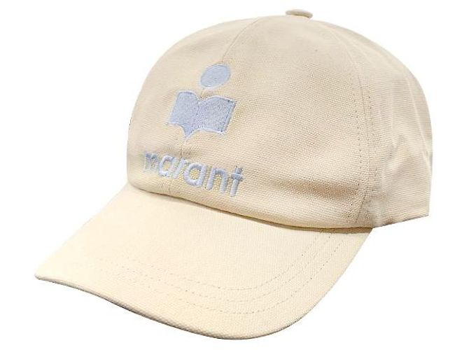 Isabel Marant TYRONY Logo Baseball Cap Ecru Hellblau ECLU