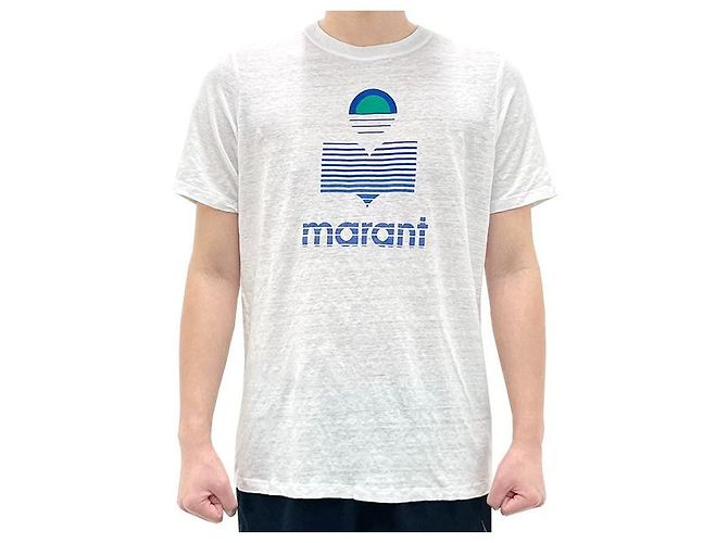 Isabel Marant Weißes T-Shirt mit KARMAN-Logo