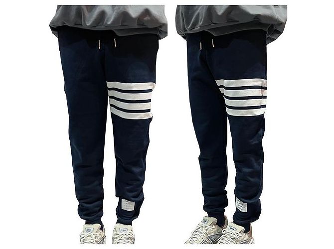 Thom Browne Classic diagonal armband training pants navy Blue