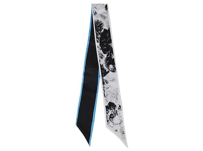 Alexander Mcqueen Sciarpa con stampa floreale Blu