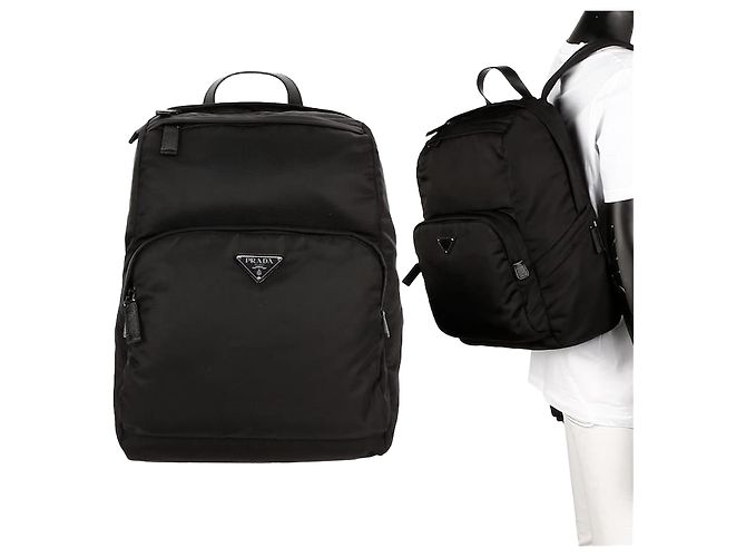 Prada Rinalylon Saffiano Backpack VOOO Black