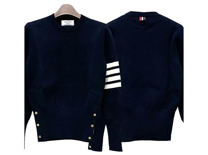 Thom Browne Pulsera Diagonal de Crepé Milano Tejido de Algodón Azul