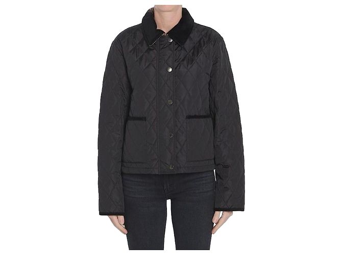 Burberry Giacca cropped in nylon trapuntato Marrone