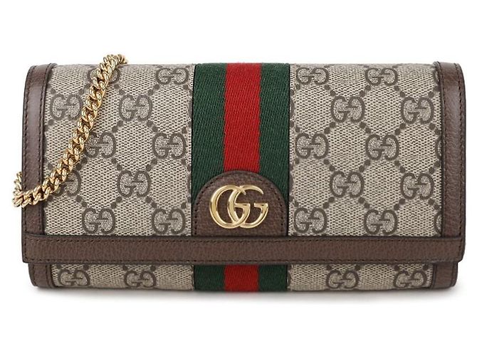 Gucci Ophidia Chain Wallet Brown