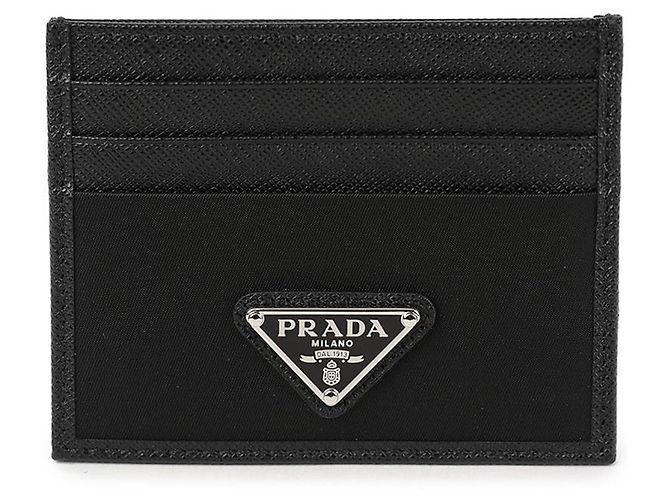 Prada Saffiano Leather Card Holder Black