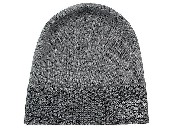 Chanel Gorro de mistura de caxemira cinza Marrom
