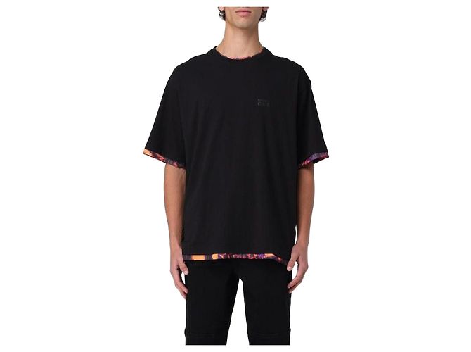 Versace Schicht-T-Shirt aus Baumwolle Schwarz