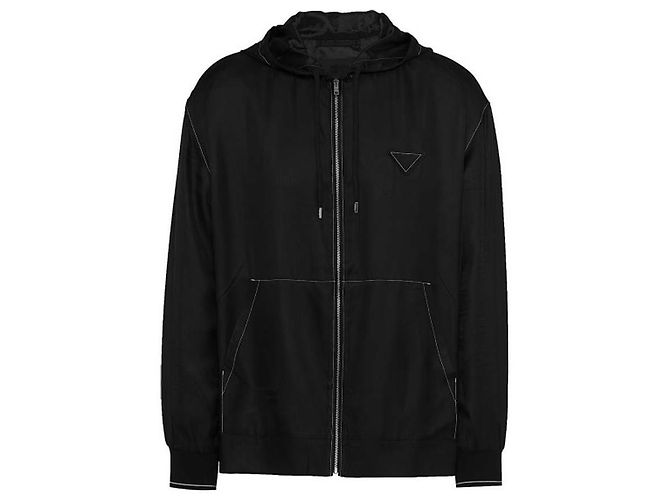 Prada Silk Blouson Jacket Black