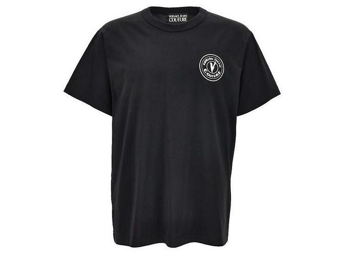 Versace T-Shirt mit gesticktem Emblem Schwarz