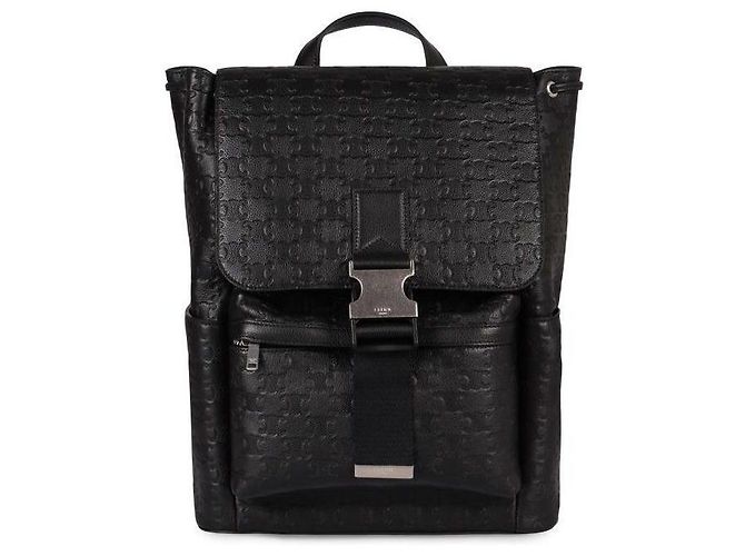 Céline Mochila em couro de bezerro com Triomphe em relevo Preto