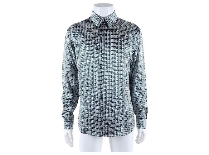 Camicia in seta a maniche lunghe Dior Homme Blu