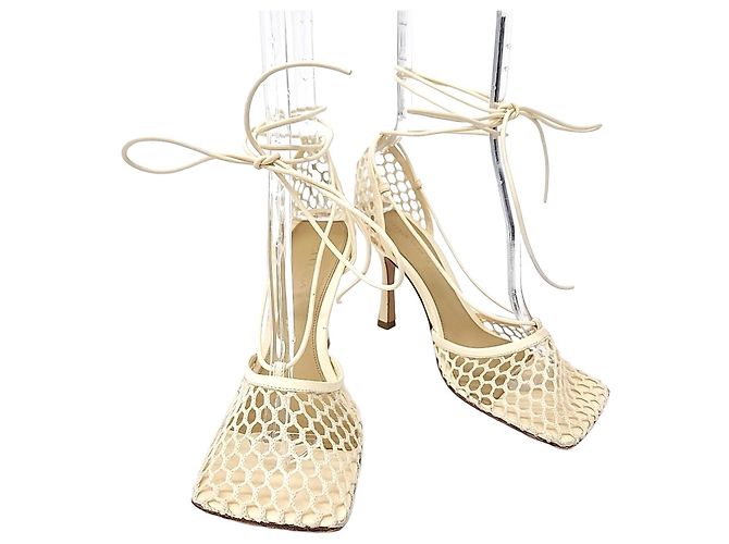 Sandali con lacci elasticizzati Bottega Veneta Bianco