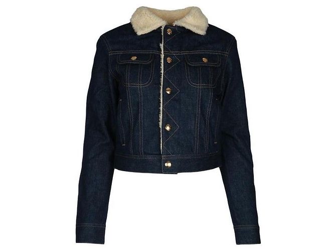 Céline Sherpa Trucker Jacket Black