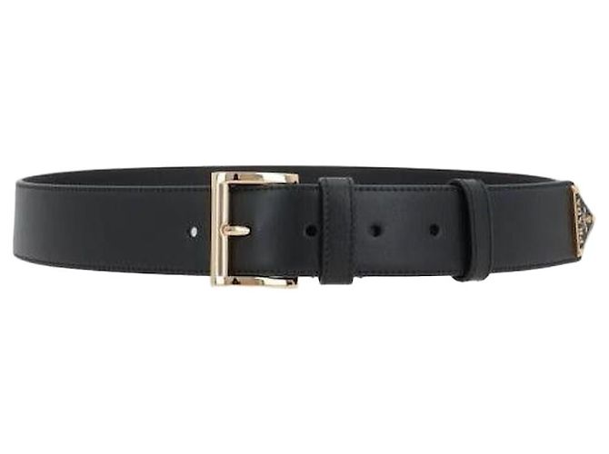 Prada Cinto de couro com logo triangular