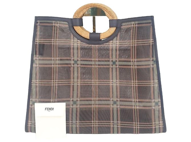 Fendi Bolsa Shopper de Malha Lunderway Marrom