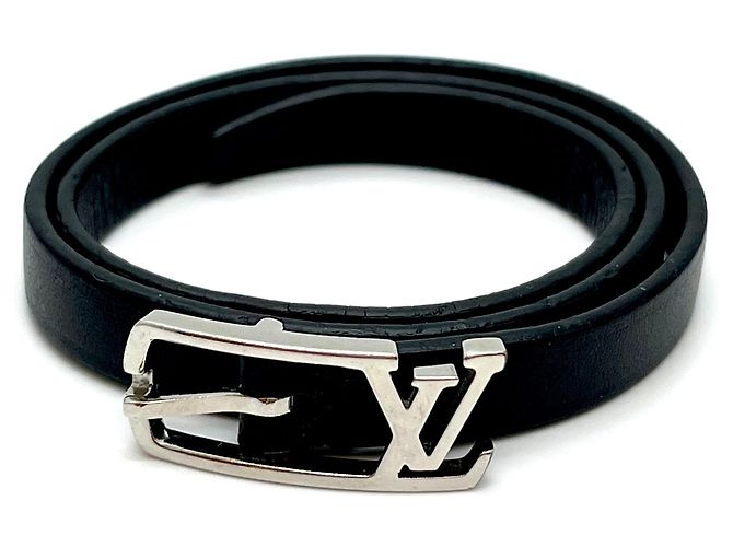 Louis Vuitton Neogram Double Leather Bracelet Black