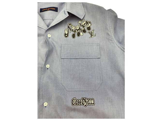 Louis Vuitton Camicia a Maniche Lunghe Signature Argento
