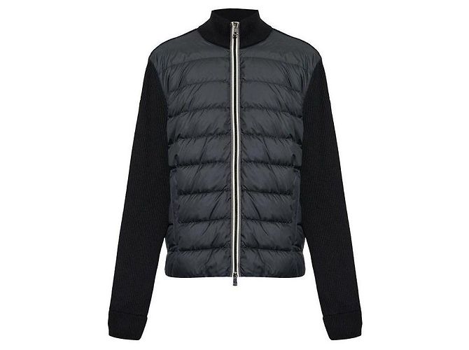 Moncler Gepolsterte Zip-Up-Cardigan Schwarz