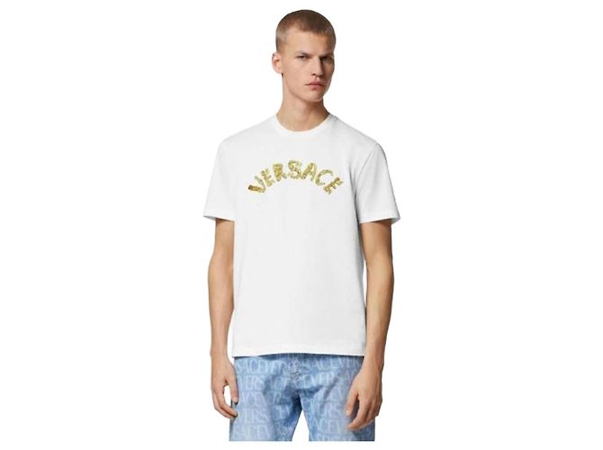 Versace Baroque Logo T-Shirt Weiß