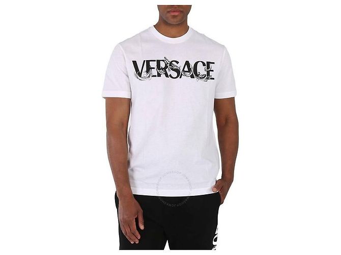 Versace Silhouette Logo T-Shirt Weiß