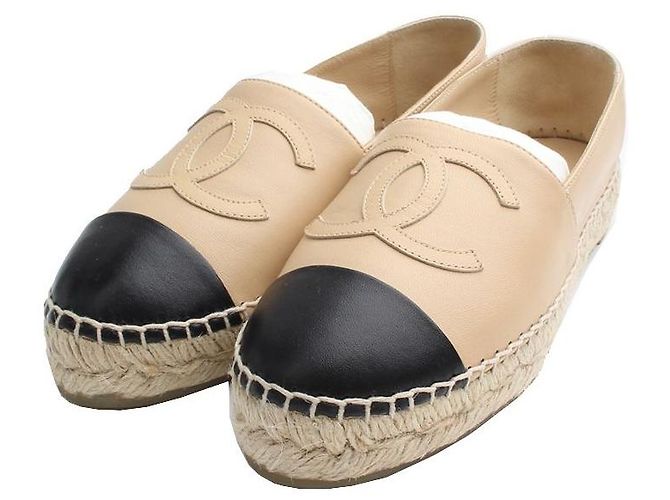 Chanel Two-Tone Espadrille Orange
