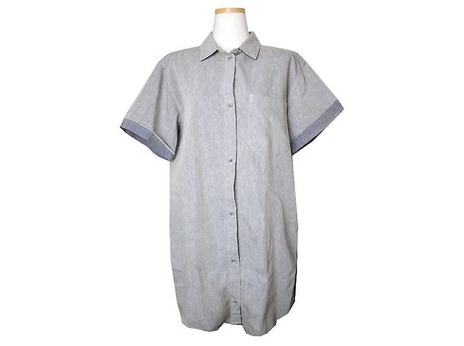 Maison Martin Margiela Camicia in misto lino grigio Marrone