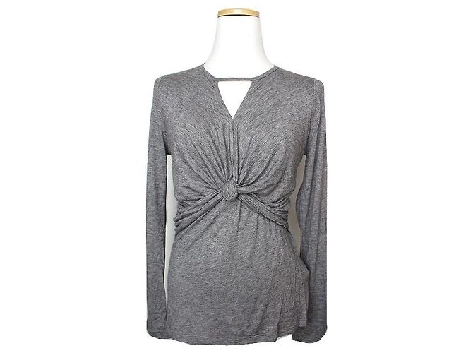 Repetto Grau meliertes Drapé-Top Braun 