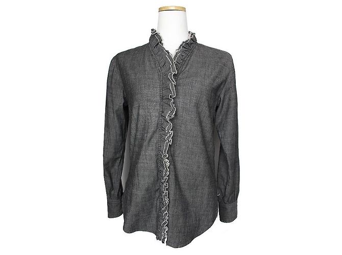 Charcoalgraue Rüschbluse Isabel Marant Étoile Braun