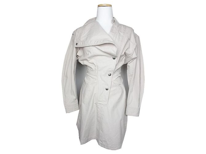 Isabel Marant Haferfarbene Baumwollkleid Silber