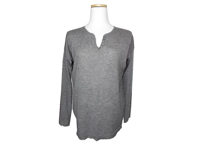 Zadig & Voltaire Zadig Voltaire Mischgrauer Kaschmir-Stricktop Braun 