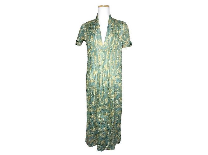 Rag & Bone Grünes Floral Chiffon Kleid