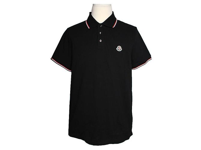Moncler Schwarzes Piqué-Hemd für Herren