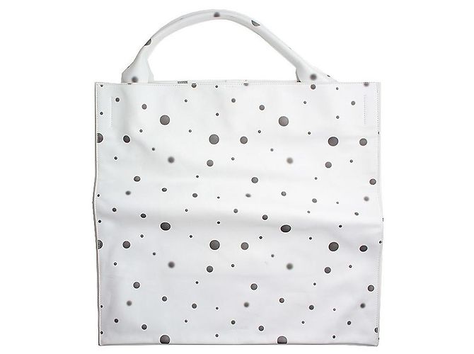 Bolsa tote grande cinza com bolinhas Jil Sander Marrom
