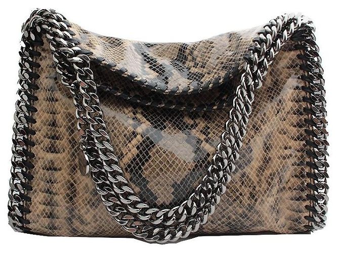 Stella Mc Cartney Bolsa de ombro em couro com padrão de python Stella McCartney Multicor