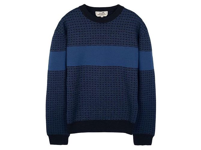 Hermès Jacquard Milo Pullover Men’s Knit Blue Turquoise