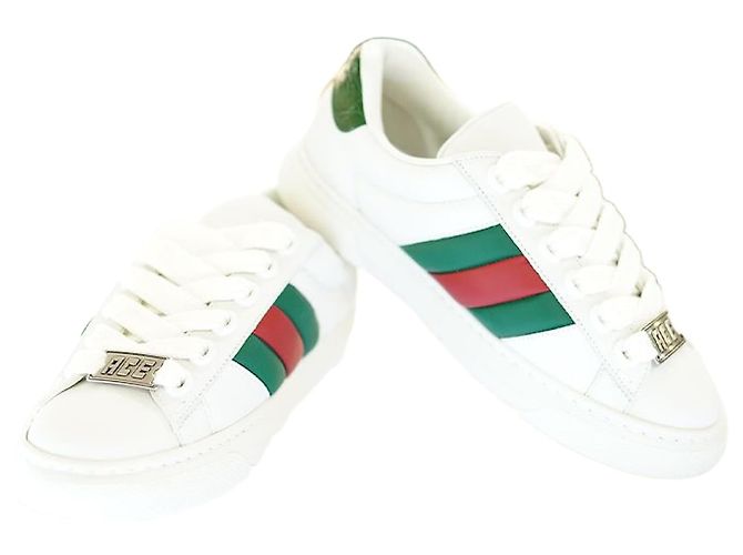 Gucci Zapatillas de cuero blanco para hombres AADMG
