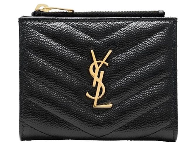 Saint Laurent Monogram Quilted Wallet Black
