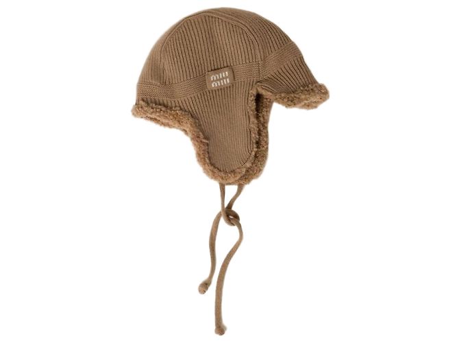 Miu Miu Chapéu Trapper de Lã e Cashmere Marrom