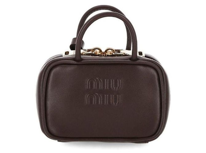 Miu Miu Leather Trick Castaño 