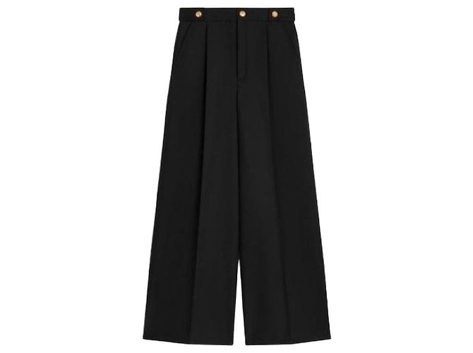 Céline Mohair Wool Pants Black