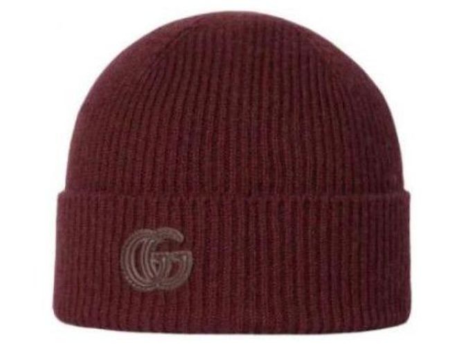 Gucci Cashmere-Patch-Mütze Rot 