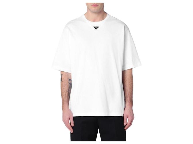 Prada Baumwoll-T-Shirt Weiß